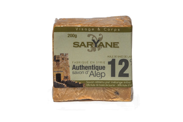 Savon d'Alep Saryane 12% de laurier et 88% d'huile d'olive